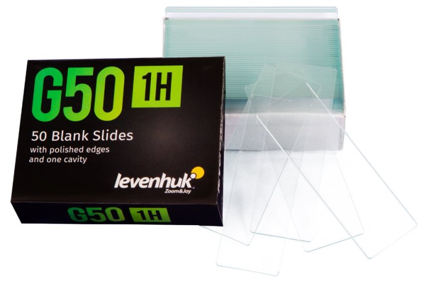 Jednodutinová sklíčka Levenhuk G50 1H, 50 ks