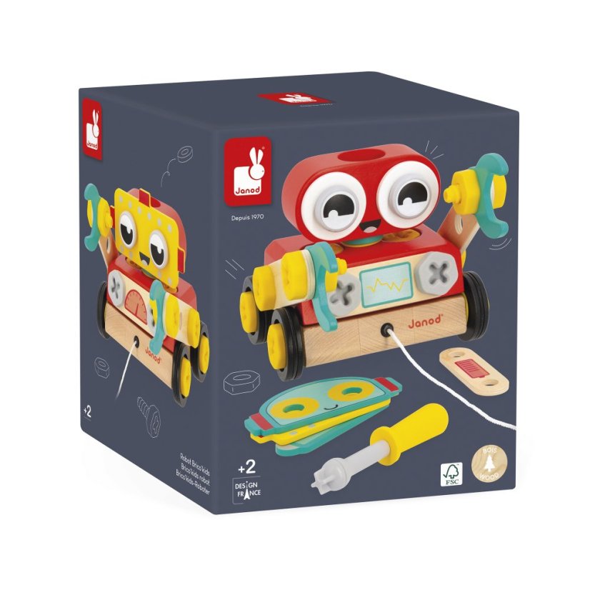 Janod BricoKids Drevený  Robot DIY