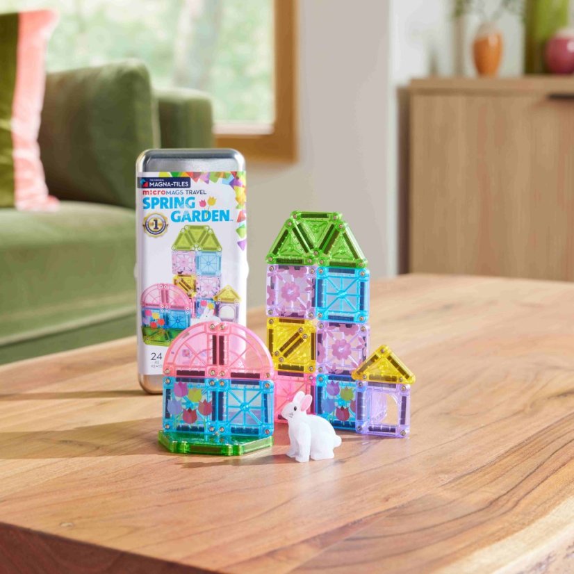 Magnetická stavebnice microMAGS Spring Garden Travel Set 24 dílů