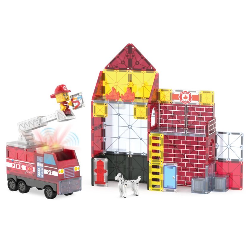 Magnetická stavebnica Magna Tilies - Hasiči - Fire Station 50 dielov