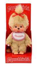 Mončiči dívka béžová s červeným bryndákem 20 cm