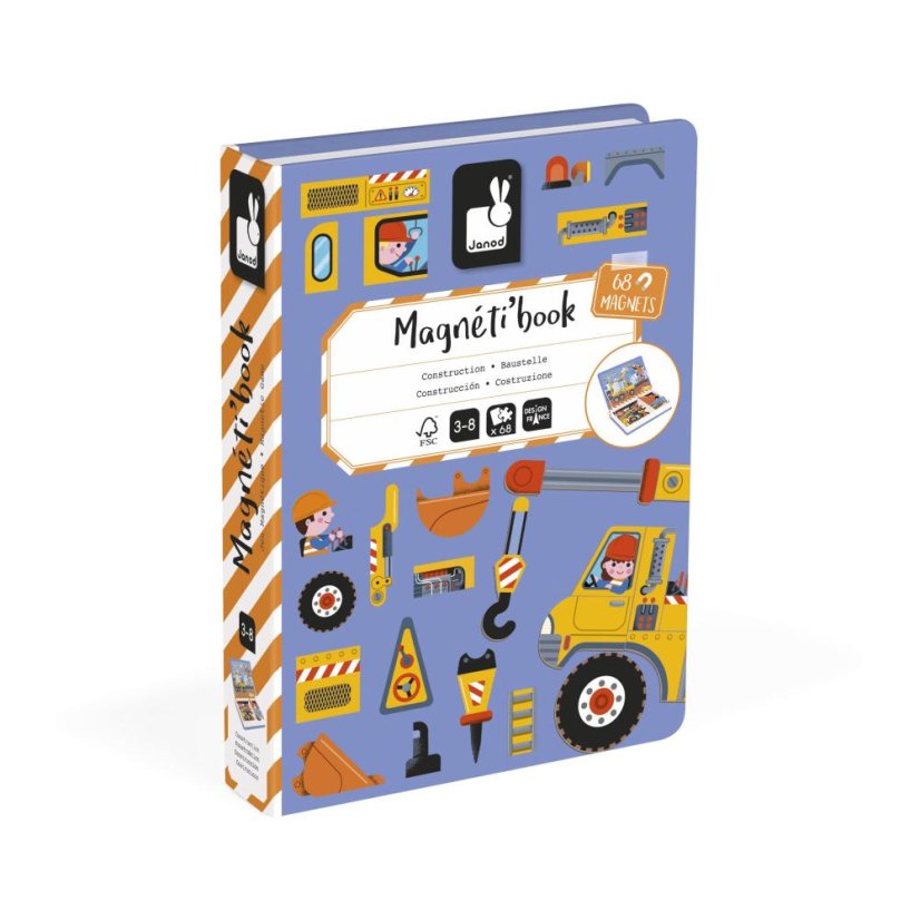 Janod Magnetibook Na stavbě - magnetická kniha pro děti