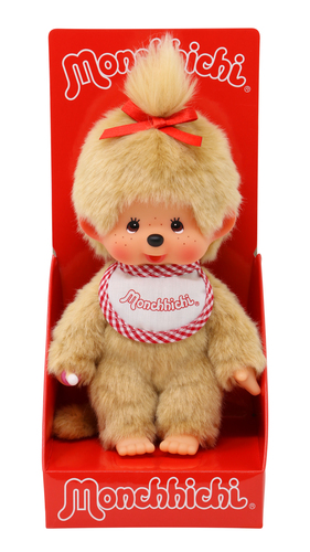 Mončiči dívka béžová s červeným bryndákem 20 cm