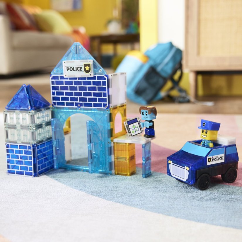 Magnetická stavebnica Magna Tiles Policajná stanica 35 dielov