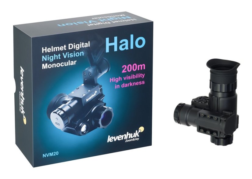 Digitálny monokulárny ďalekohľad s nočným videním Levenhuk Halo NVM20 Helmet