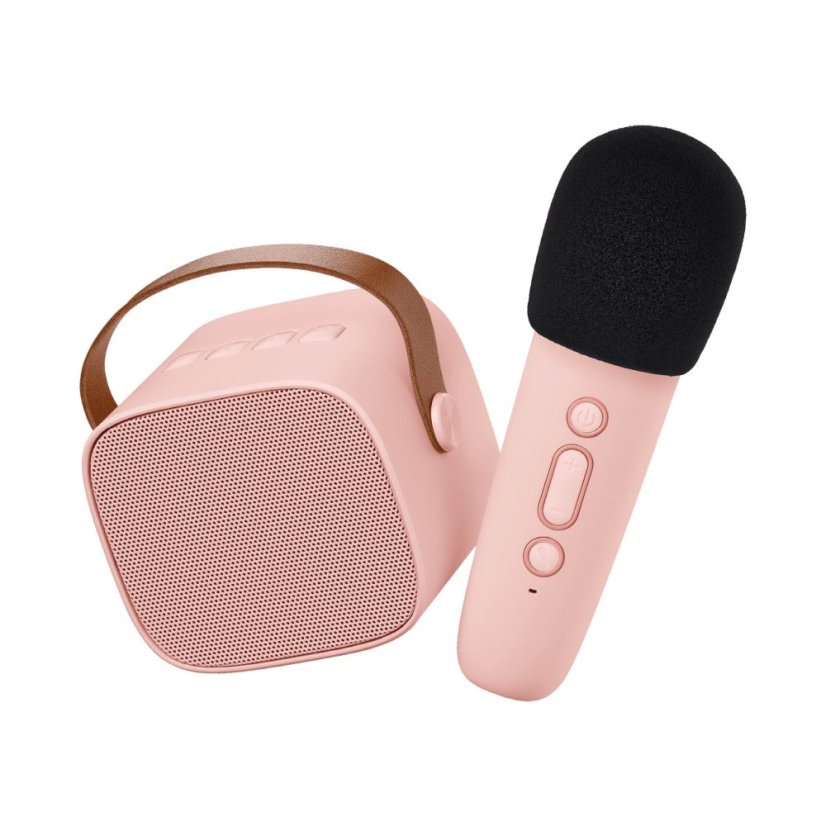 Bluetooth Karaoke set mikrofon a reproduktor Růžový
