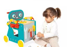 Janod BricoKids Dřevěné chodítko a vozík s nářadím 38 ks