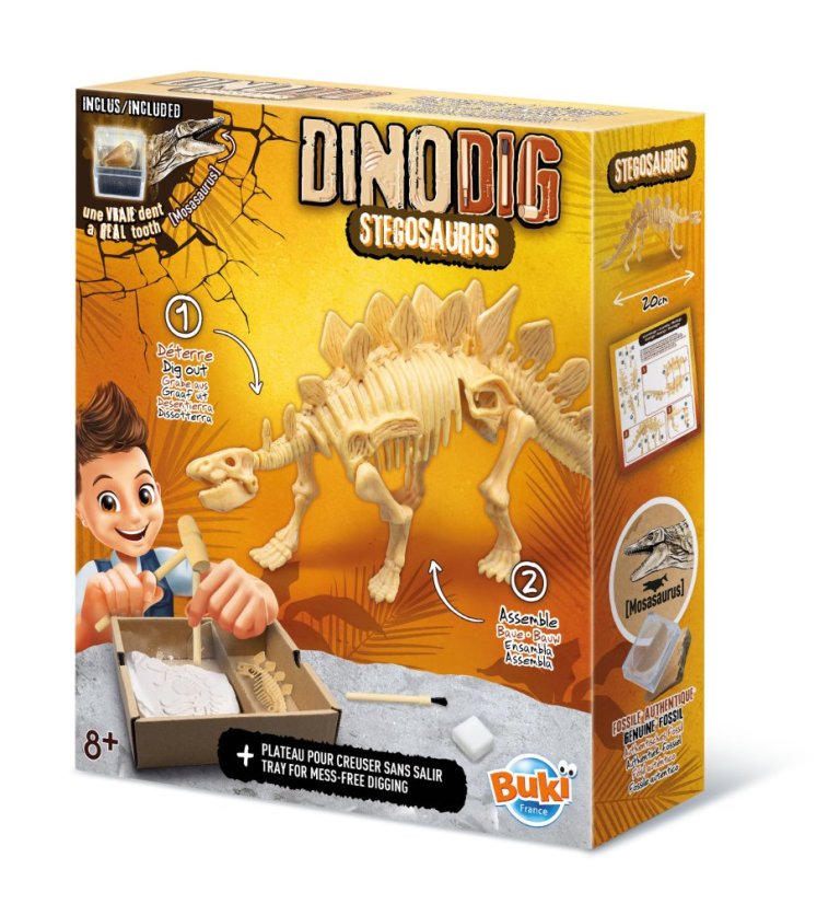 DinoKIT vykopávka a kostra Stegosaurus