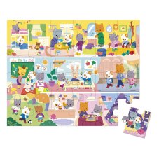 Janod Puzzle v kufříku Můj den 24 dílků