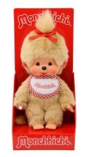 Mončiči dívka béžová s červeným bryndákem 20 cm