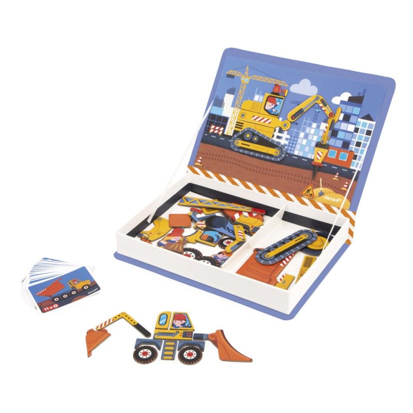 Janod Magnetibook Na stavbě - magnetická kniha pro děti