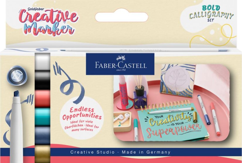 Kaligrafické popisovače Goldfaber Creative, súprava 6 ks