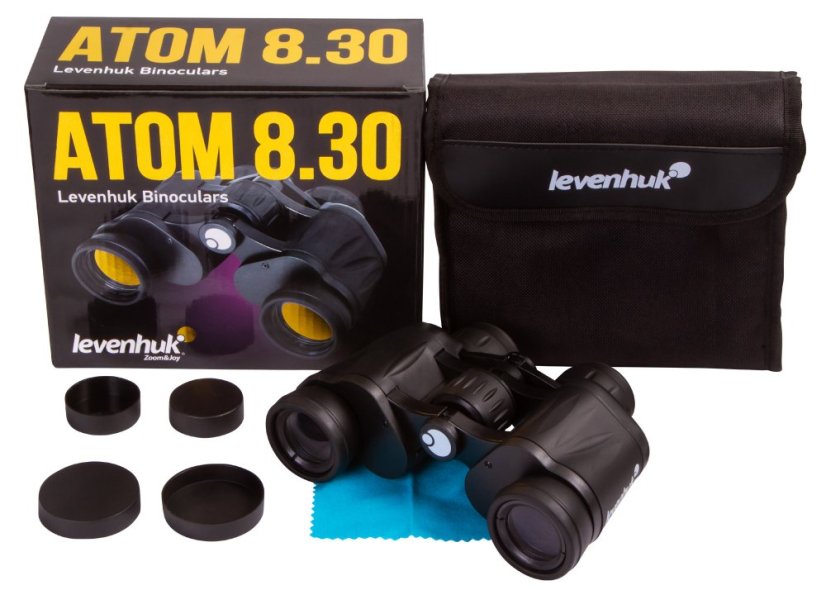 Binokulárny ďalekohľad Levenhuk Atom 8x30 - obsah balenia