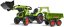 Falk šlapací traktor 2070W Claas backhoe s přední a zadní lžící a přívěsem
